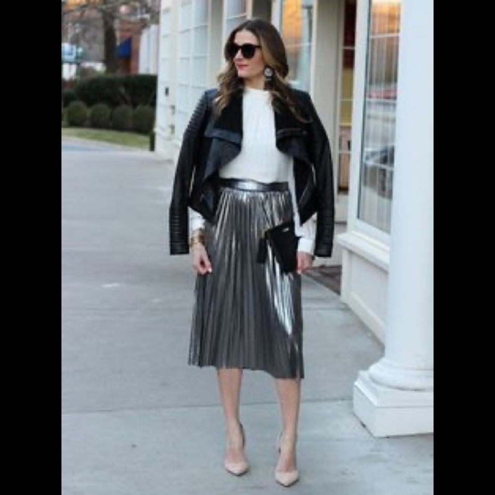 Women's Pleated Skirt Premium Metallic Accordion